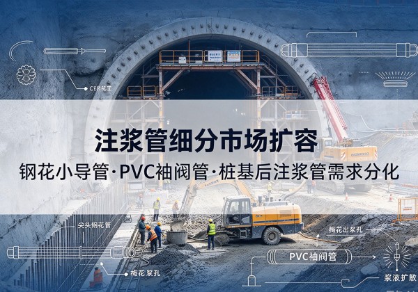 工农注浆管细分市场扩容，隧道钢花小导管、PVC 袖阀管、桩基后注浆管需求分化